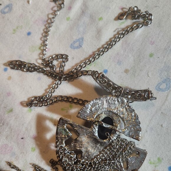 Boho silver fringe necklace - Picture 2 of 5